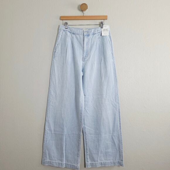NEW Madewell The Harlow Wide-Leg Trouser Jean Light Blue Airy Denim Edition Jean - Picture 1 of 16